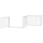 Puerta de perros plegable 12 paneles madera álamo blanca 960 cm
