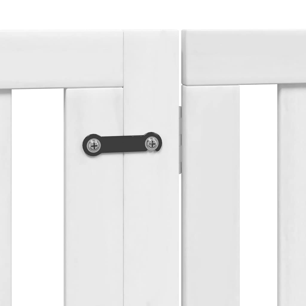 Puerta de perros plegable 12 paneles madera álamo blanca 960 cm