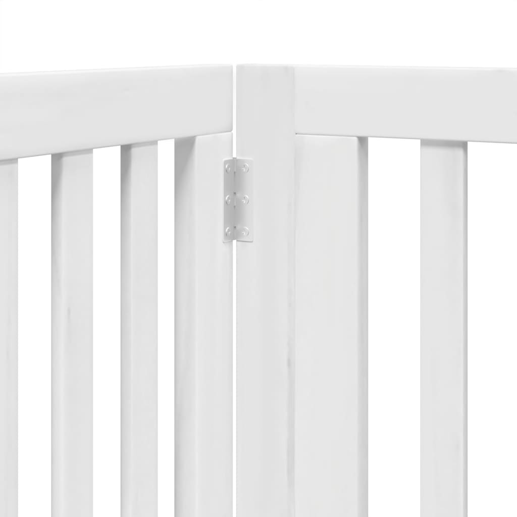 Puerta de perros plegable 12 paneles madera álamo blanca 960 cm