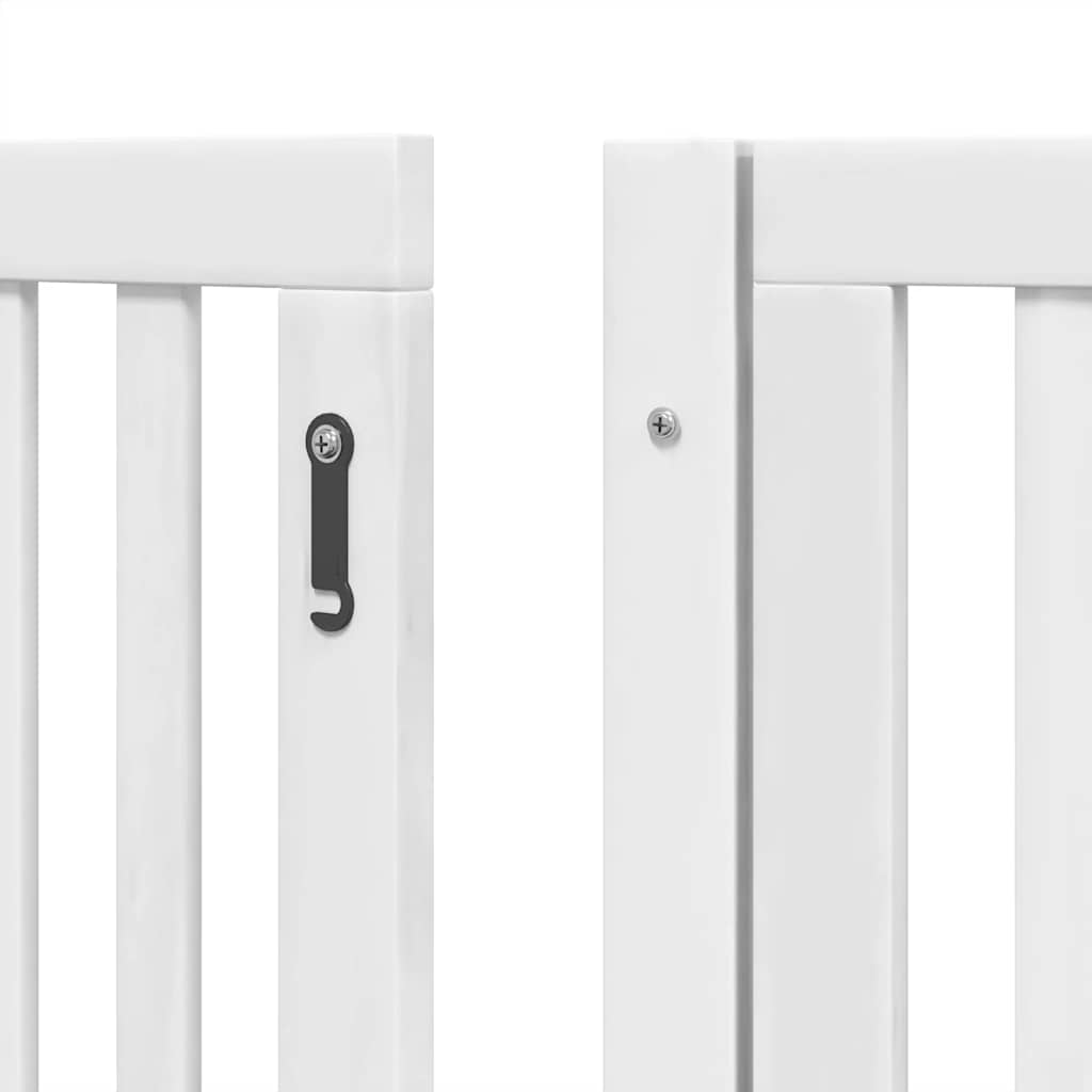 Puerta de perros plegable 12 paneles madera álamo blanca 960 cm