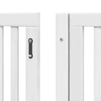 Puerta de perros plegable 12 paneles madera álamo blanca 960 cm