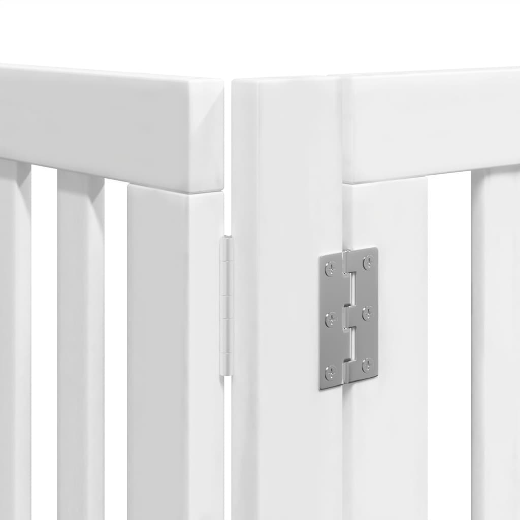 Puerta de perros plegable 12 paneles madera álamo blanca 960 cm