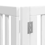 Puerta de perros plegable 12 paneles madera álamo blanca 960 cm