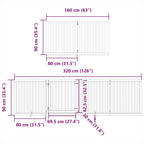 Puerta de perros plegable 6 paneles madera álamo blanca 480 cm