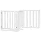 Puerta de perros plegable 6 paneles madera álamo blanca 480 cm