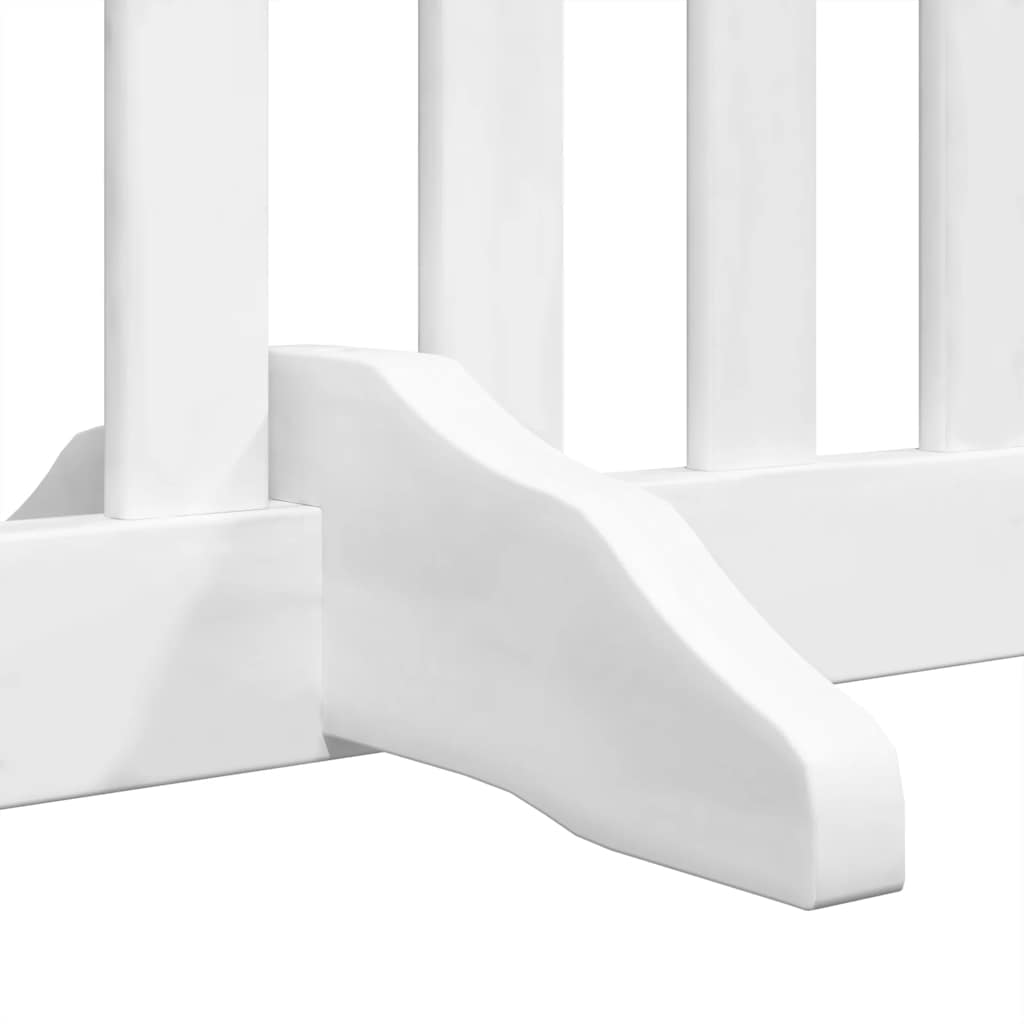 Puerta de perros plegable 8 paneles madera álamo blanca 640 cm