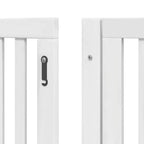 Puerta de perros plegable 8 paneles madera álamo blanca 640 cm