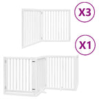 Puerta de perros plegable 10 paneles madera álamo blanca 800 cm