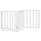 Puerta de perros plegable 10 paneles madera álamo blanca 800 cm