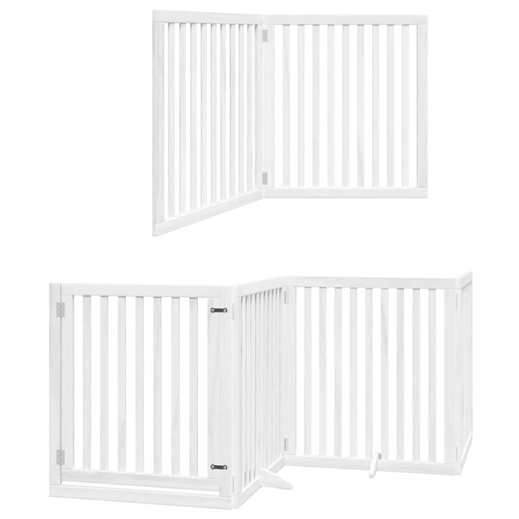 Puerta de perros plegable 10 paneles madera álamo blanca 800 cm
