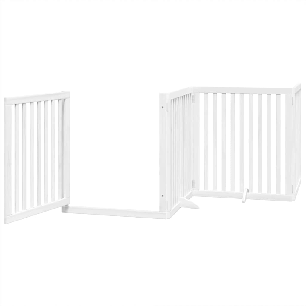 Puerta de perros plegable 10 paneles madera álamo blanca 800 cm