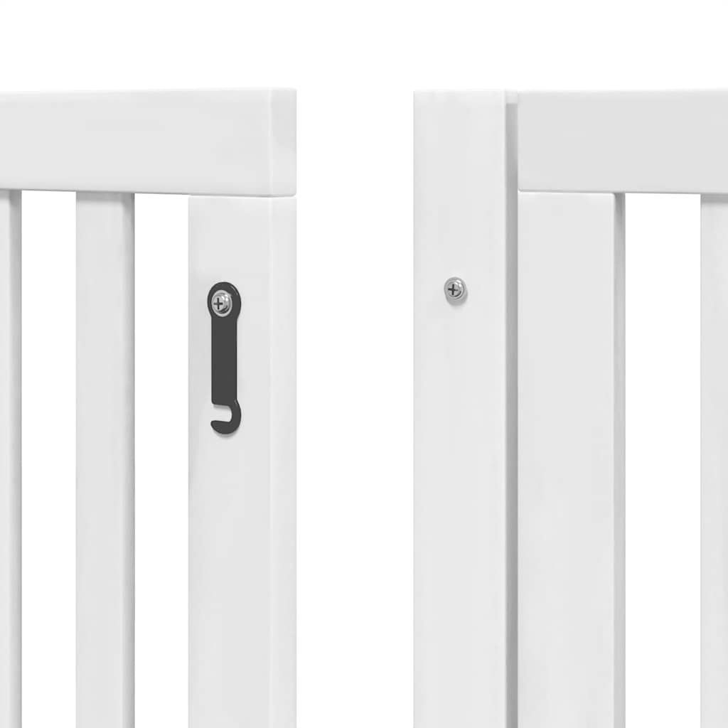 Puerta de perros plegable 10 paneles madera álamo blanca 800 cm