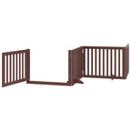 Puerta de perros plegable 8 paneles madera álamo marrón 640 cm