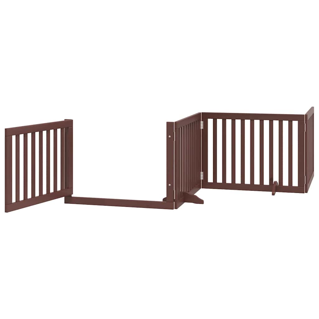 Puerta de perros plegable 8 paneles madera álamo marrón 640 cm
