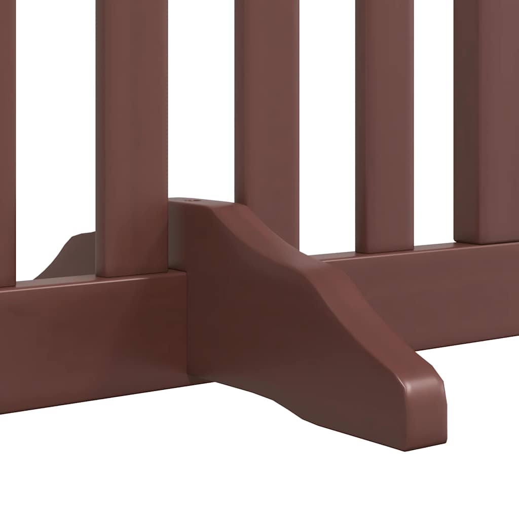 Puerta de perros plegable 8 paneles madera álamo marrón 640 cm