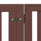 Puerta de perros plegable 8 paneles madera álamo marrón 640 cm
