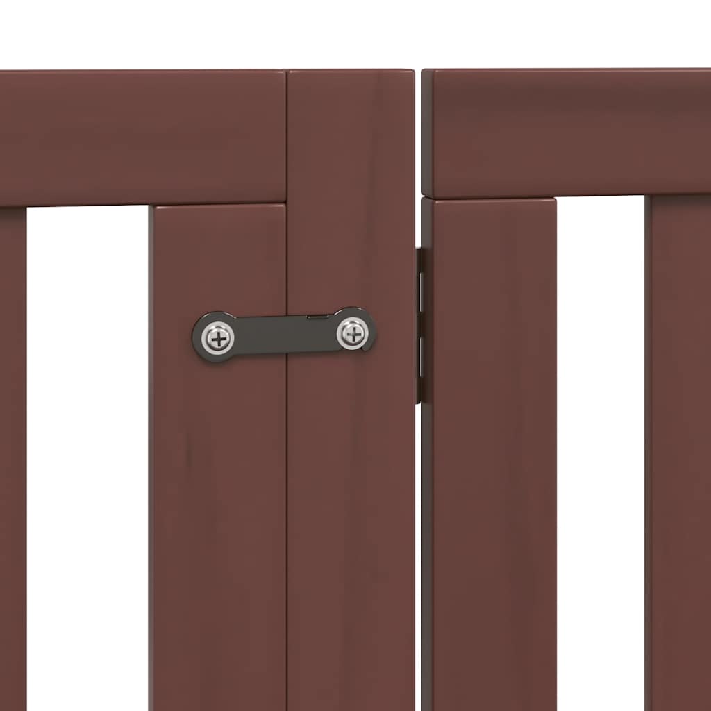Puerta de perros plegable 8 paneles madera álamo marrón 640 cm