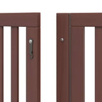 Puerta de perros plegable 8 paneles madera álamo marrón 640 cm