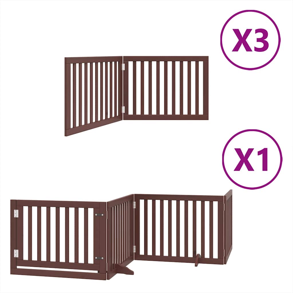 Puerta de perros plegable 10 paneles madera álamo marrón 800 cm
