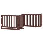 Puerta de perros plegable 10 paneles madera álamo marrón 800 cm