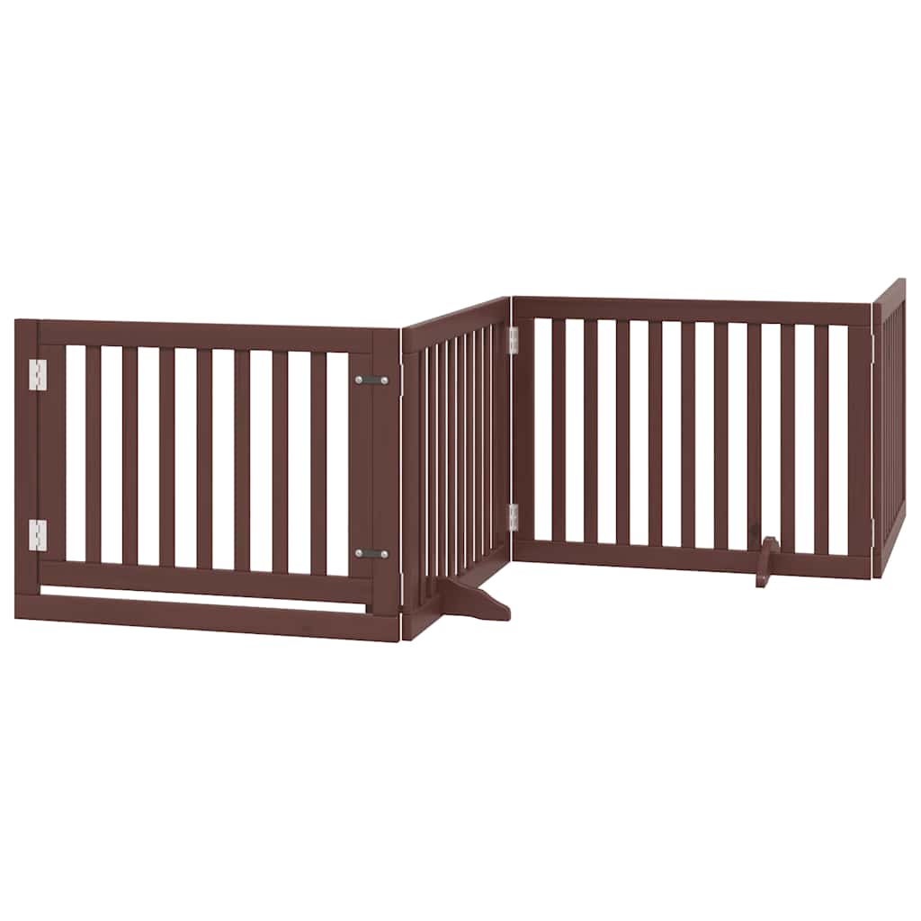 Puerta de perros plegable 10 paneles madera álamo marrón 800 cm