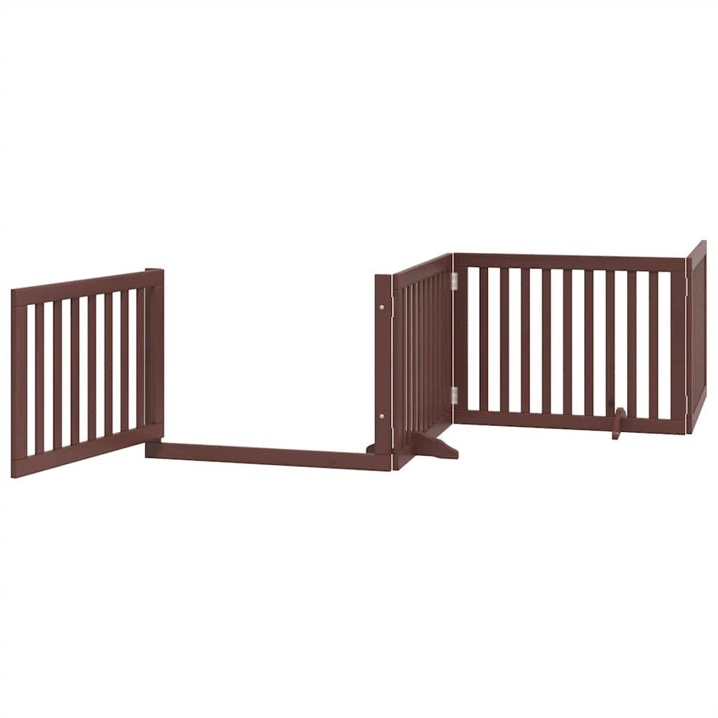 Puerta de perros plegable 10 paneles madera álamo marrón 800 cm