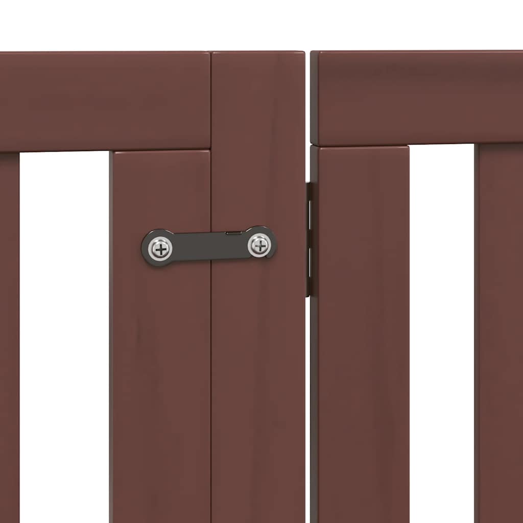 Puerta de perros plegable 10 paneles madera álamo marrón 800 cm