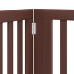 Puerta de perros plegable 10 paneles madera álamo marrón 800 cm