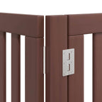 Puerta de perros plegable 10 paneles madera álamo marrón 800 cm