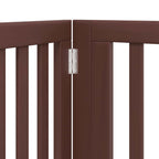 Puerta de perros plegable 12 paneles madera álamo marrón 960 cm