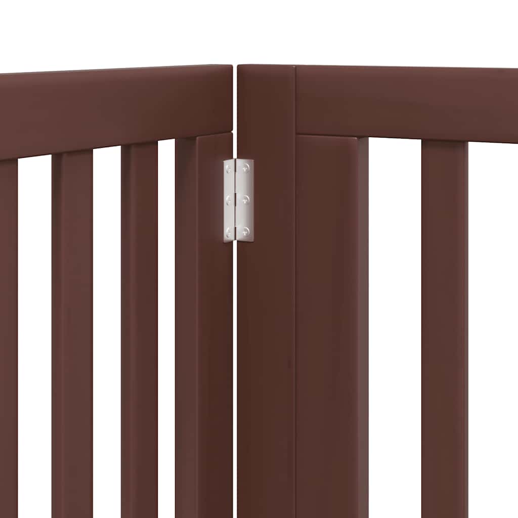 Puerta de perros plegable 12 paneles madera álamo marrón 960 cm