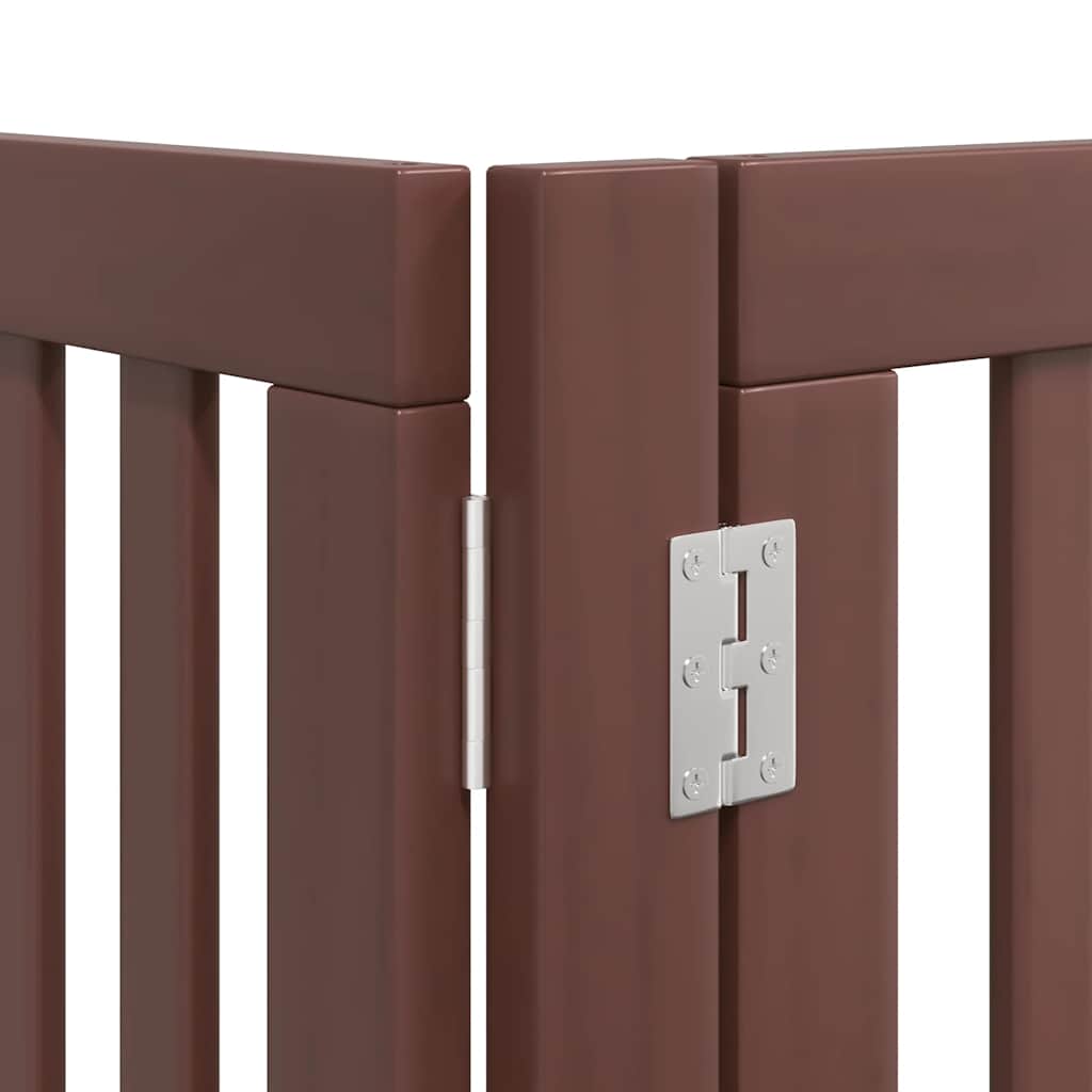 Puerta de perros plegable 12 paneles madera álamo marrón 960 cm