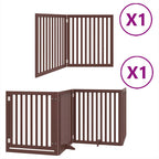 Puerta de perros plegable 6 paneles madera álamo marrón 480 cm
