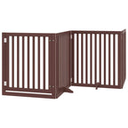 Puerta de perros plegable 6 paneles madera álamo marrón 480 cm