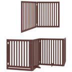 Puerta de perros plegable 6 paneles madera álamo marrón 480 cm