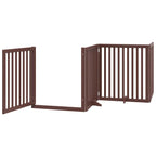 Puerta de perros plegable 6 paneles madera álamo marrón 480 cm