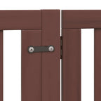 Puerta de perros plegable 6 paneles madera álamo marrón 480 cm