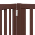 Puerta de perros plegable 6 paneles madera álamo marrón 480 cm