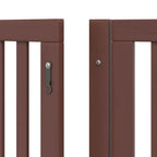Puerta de perros plegable 6 paneles madera álamo marrón 480 cm