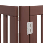 Puerta de perros plegable 6 paneles madera álamo marrón 480 cm