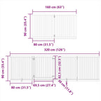Puerta de perros plegable 6 paneles madera álamo marrón 480 cm