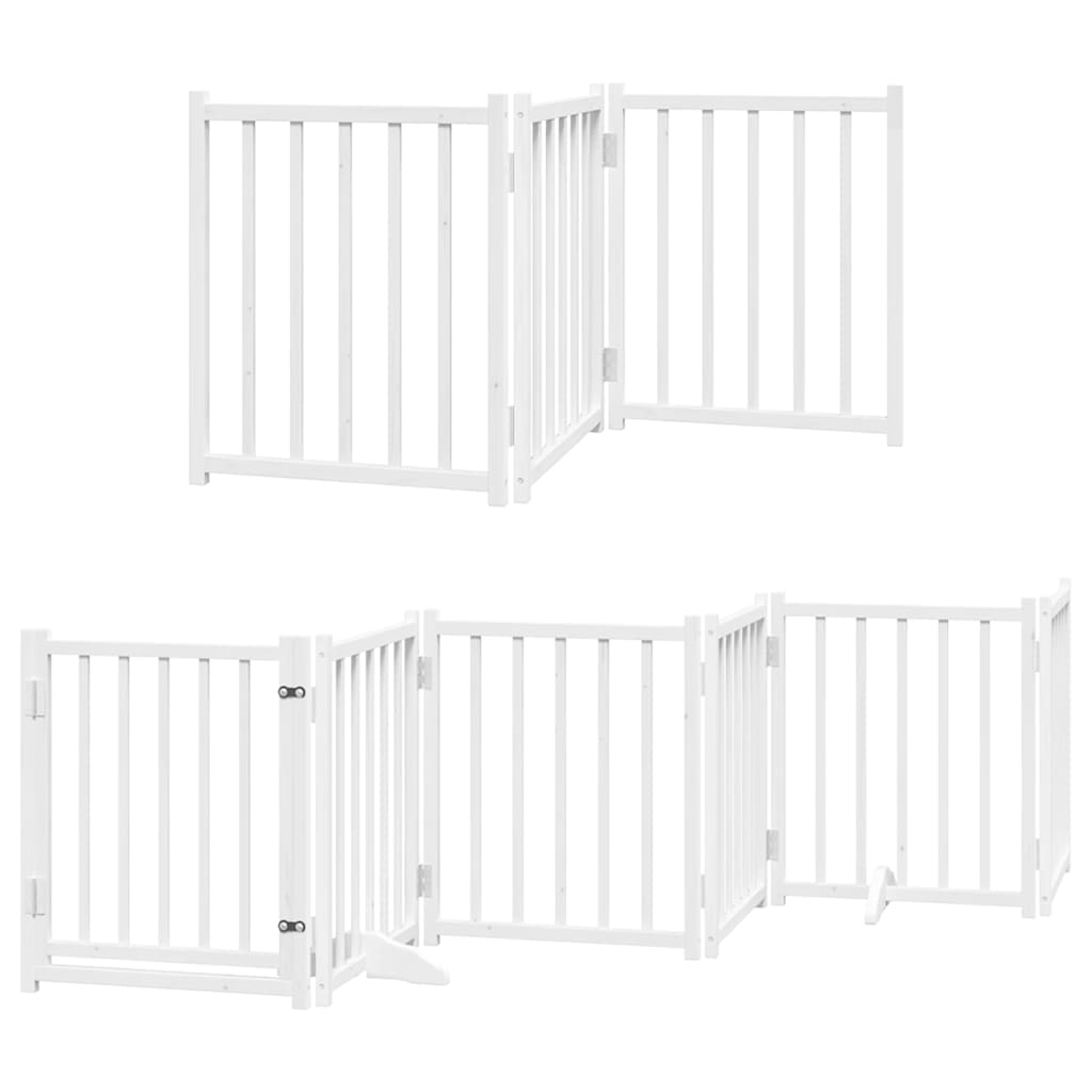 Puerta de perros plegable 15 paneles madera álamo blanca 750 cm