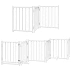 Puerta de perros plegable 15 paneles madera álamo blanca 750 cm