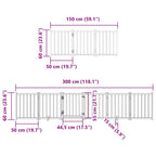 Puerta de perros plegable 15 paneles madera álamo blanca 750 cm