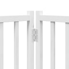 Puerta de perros plegable 15 paneles madera álamo blanca 750 cm