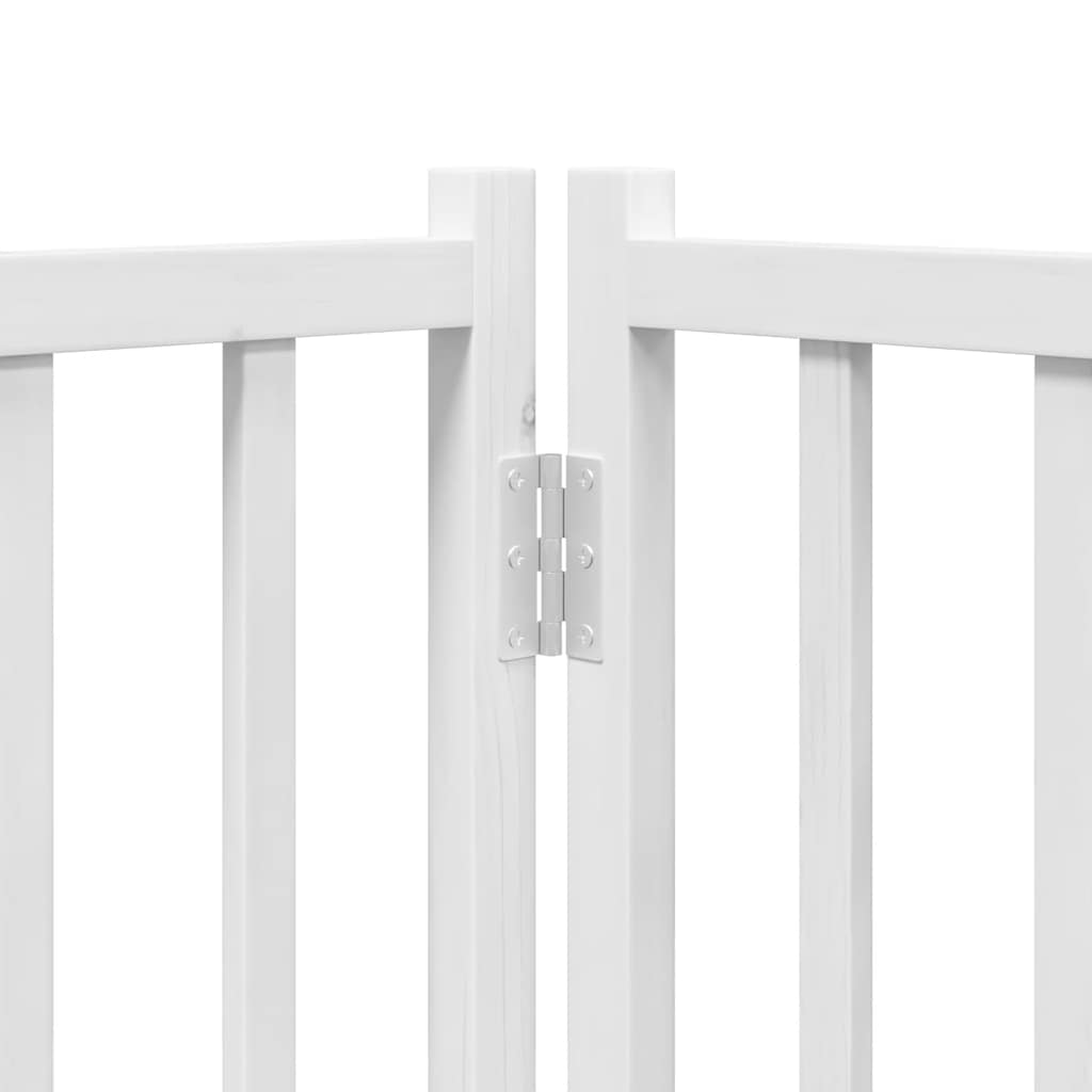 Puerta para perros plegable 9 paneles madera álamo blanca 450cm