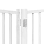 Puerta para perros plegable 9 paneles madera álamo blanca 450cm