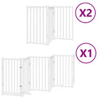 Puerta de perros plegable 12 paneles madera álamo blanca 600 cm