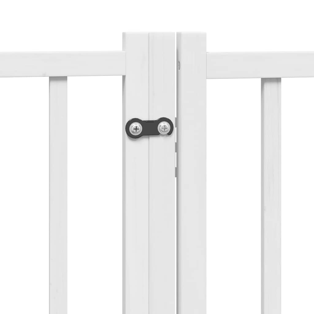 Puerta de perros plegable 12 paneles madera álamo blanca 600 cm