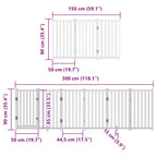 Puerta de perros plegable 15 paneles madera álamo blanca 750 cm